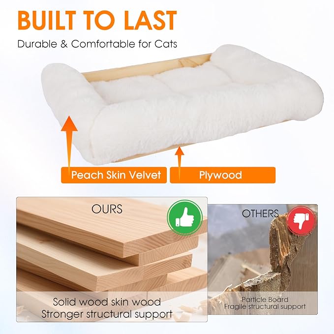 6in1 Cat Wall Shelves Climbing Systems, Large Cat Furniture Shelf Set Wall Hanging Mounted, Hammock Sisal Scratching Perch Bed 2 Steps Tower Tree for Indoor House Corner Ladder