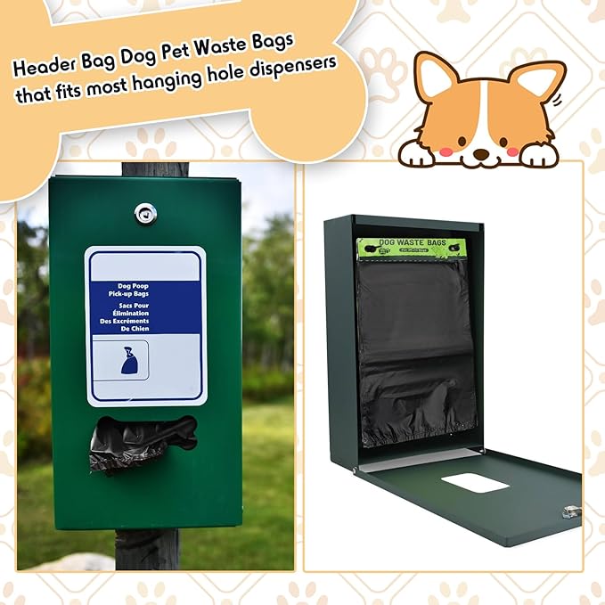 Ireer 7000 Pcs Header Bag Bulk Dog Pet Waste Bags Bulk Poop LeakProof Easy Single Pull Bags for Poop Dog Station Fit Hang Hole Dispenser Pet Waste Bag for Home Outdoor