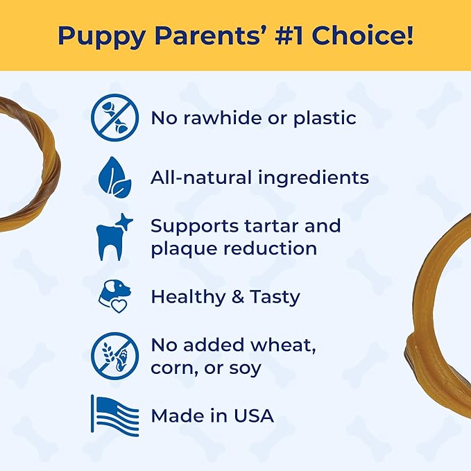 N-Bone Puppy Teething Rings Grain-Free Blueberry & BBQ Flavor Dog Treat, 6 Count Bag, 7.2-oz