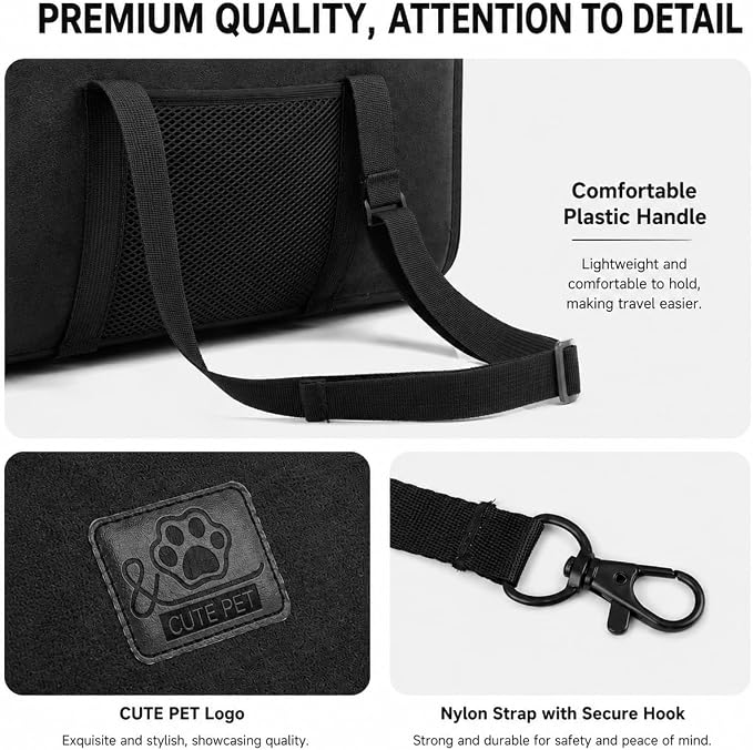 Dog Car Seat for Small Dogs, Center Console Dog Car Seat with Foldable Mesh Top, Non-Slip Pet Booster Seat for Cars, Portable Travel Carrier for Small Dogs Cats Puppies, Grey