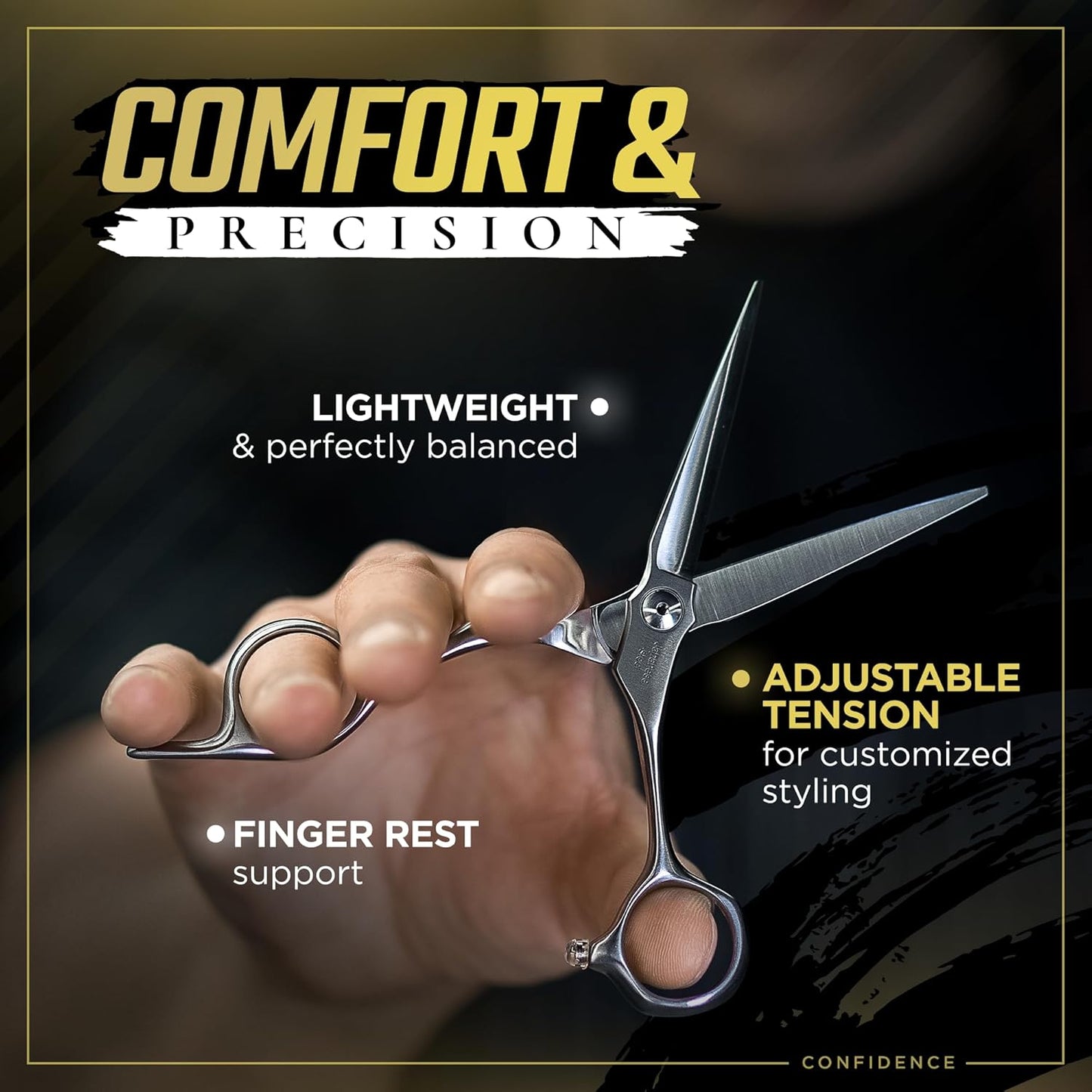 Fagaci Professional Hair Cutting Scissors 4.5” Japanese Steel for Ultra-Precise Cuts, Razor Sharp Blades Hair Scissors for Women & Men, Extreme Durability Hair Shears, Hair Cutting Barber Scissors