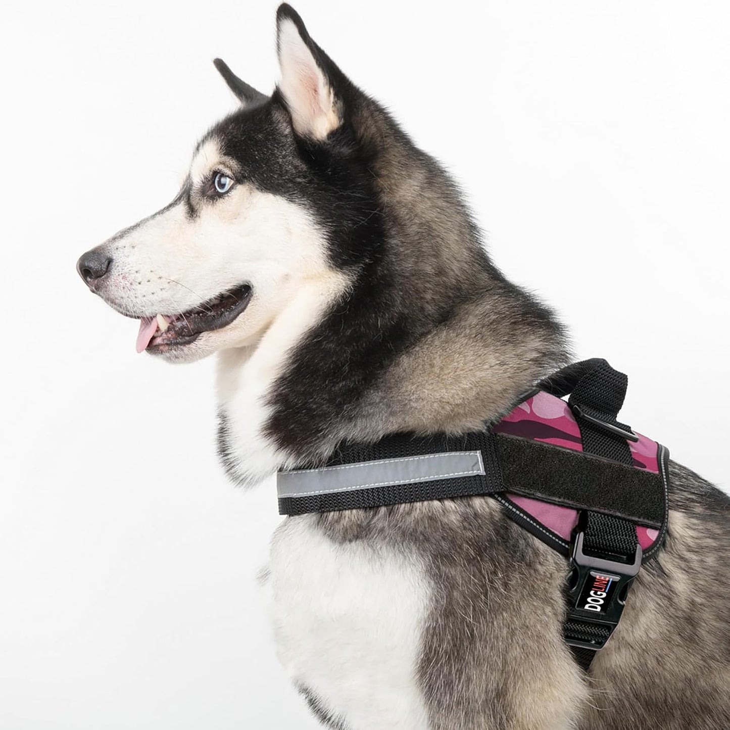 Dogline Dog Harness, Reflective No-Pull Adjustable Vest with Handle for Walking, Training, Breathable, No - Choke Harness for Small, Medium or Large Dogs Room for Patches Girth 22"-28" in Pink Camo