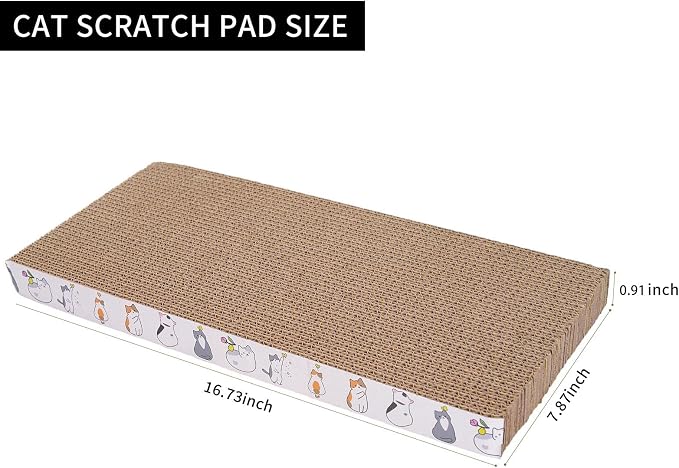 8 Packs cat Scratch pad Toys Reversible cat Scratching Post Cardboard cat scratchers for Indoor Cats Sleep Play and Grind Claws