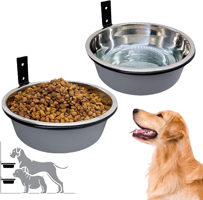 Elevated Dog Bowls-2 * 30 Oz, Stainless-Steel Raised Adjustable Height