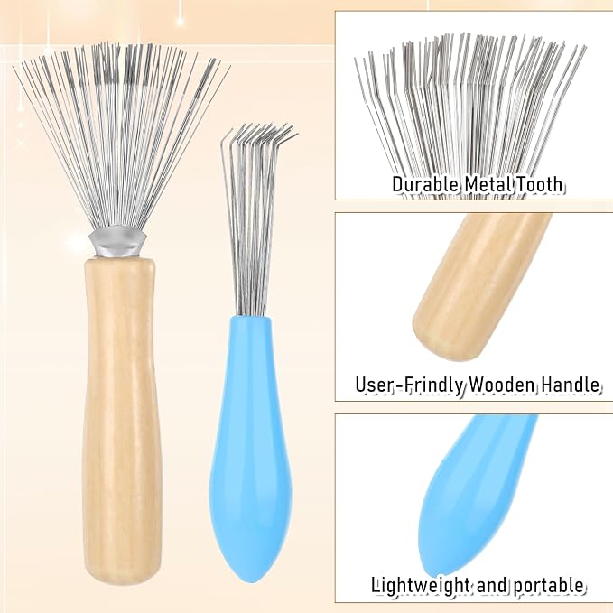 4 Pcs Hairbrush Cleaner Tool Set Hair Brush Cleaner Rake Comb Mini Cleaning Brush with Rake Comb Cleaner for Removing Hair Dust Hair Brush Cleaning Tool for Home and Salon Use