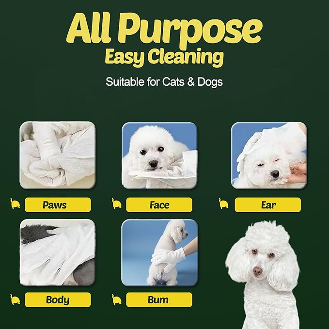 Petazy Dog Wipes for Paws and Butt Ears Eyes | Organic Pet Wipes for Dogs | Hypoallergenic Lavender Scented Dog Wipes Cleaning Deodorizing | Extra Thick Plant Based Wipes Dogs Cats Pets | 100 Count