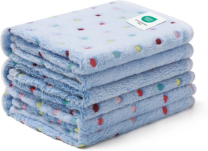 Luciphia 1 Pack 3 Blankets Super Soft Cute Dot Pattern Pet Blanket Flannel Throw for Dog Puppy Cat Small(23x16), Blue