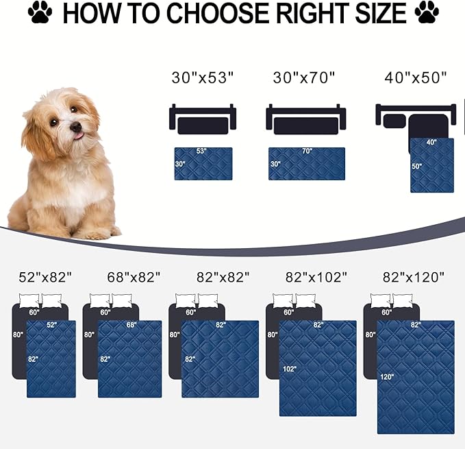 Smiry Reversible Waterproof Couch Covers for Sofa, Washable Dogs Pet Couch Covers for 3 Cushion Sofa Pet Friendly, Water Resistant Furniture Protector Slipcover, Geometric (68"x82", Navy/Blue)
