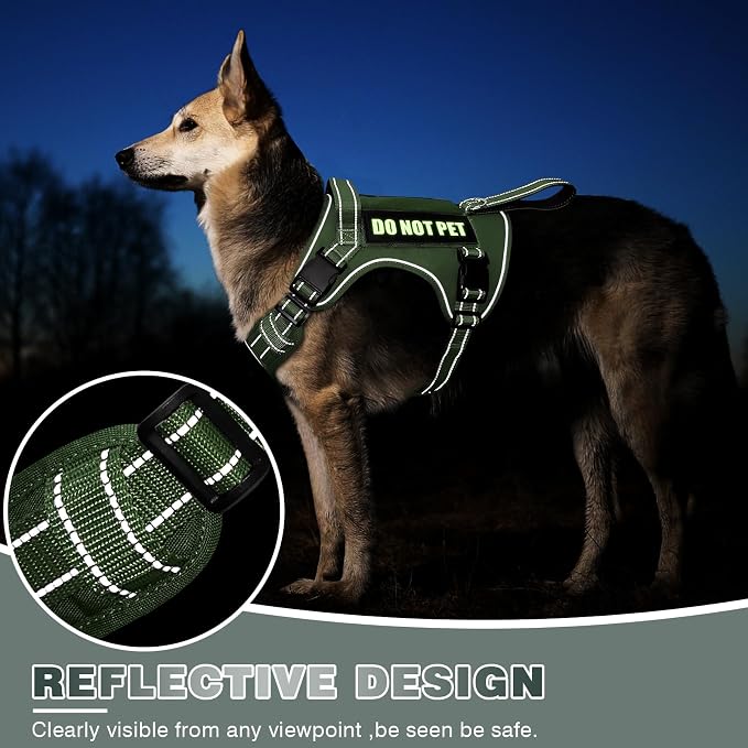 Tactical Dog Harness, No Pull Dog Harness for Medium Large Dogs with Handle & Molle, Military Service Dog Vest Harness in Training Pet Harness for Small Dogs