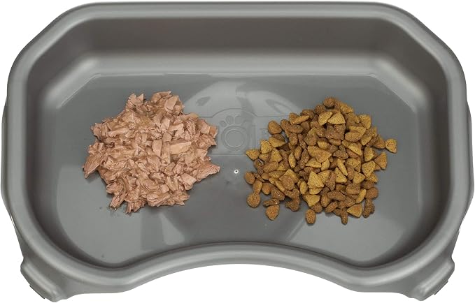 Neater Pet Brands Large Capacity Cat Bowls, Water Bowl for Cats, Reptiles, Chickens, Birds, & Small Animals, Cat Food Bowl (6 Cups), Indoor or Outdoor Water Trough & Feeder, Gunmetal Grey