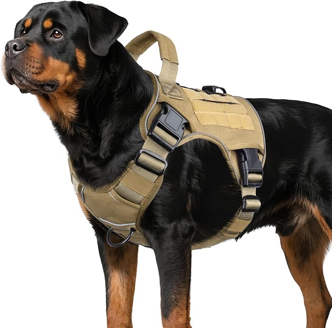 WINGOIN Tactical Dog Harness for Large Dogs,Heavy Duty No Pull Dog Harness | with Handle,Adjustable Reflective,Military K9 Style,Big Size Dog Vest,for German Shepherd,for Walking Training Hunting