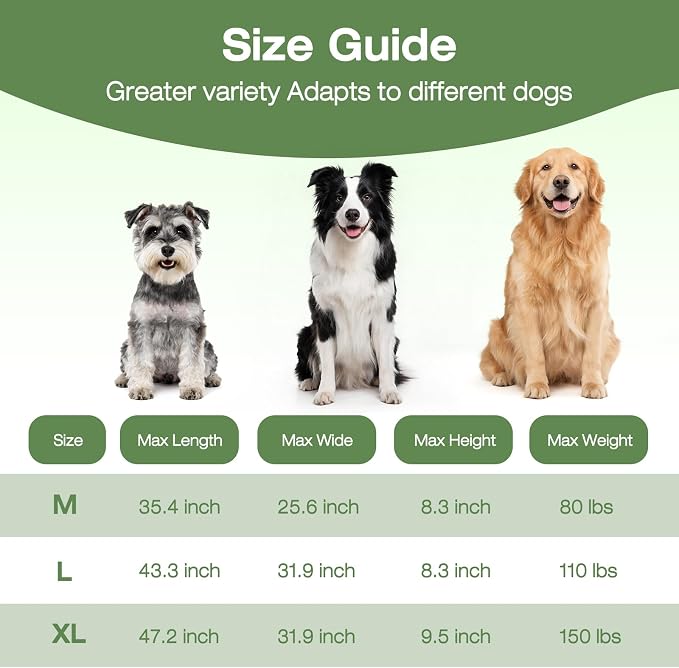 MICOOYO Outdoor Dog Bed, Elevated Dog Bed Raised Dogs Bed with Breathable & Washable Mesh, No-Slip Feet, Easy Clean, Chew Proof, Portable Dog Cot for Indoor & Outdoor Use, 47" x 31" x 9", Black