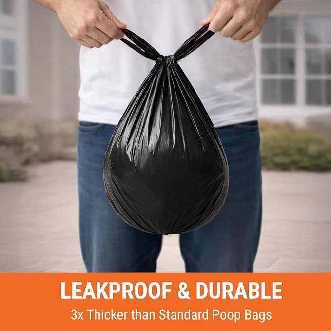 Pupzle Pooper Scooper Bags for Arm & Hammer, FUSBUNTY, MXF, and TIMINGILA | 40 Pooper Scooper Bags Refill for Swivel Bin, Black
