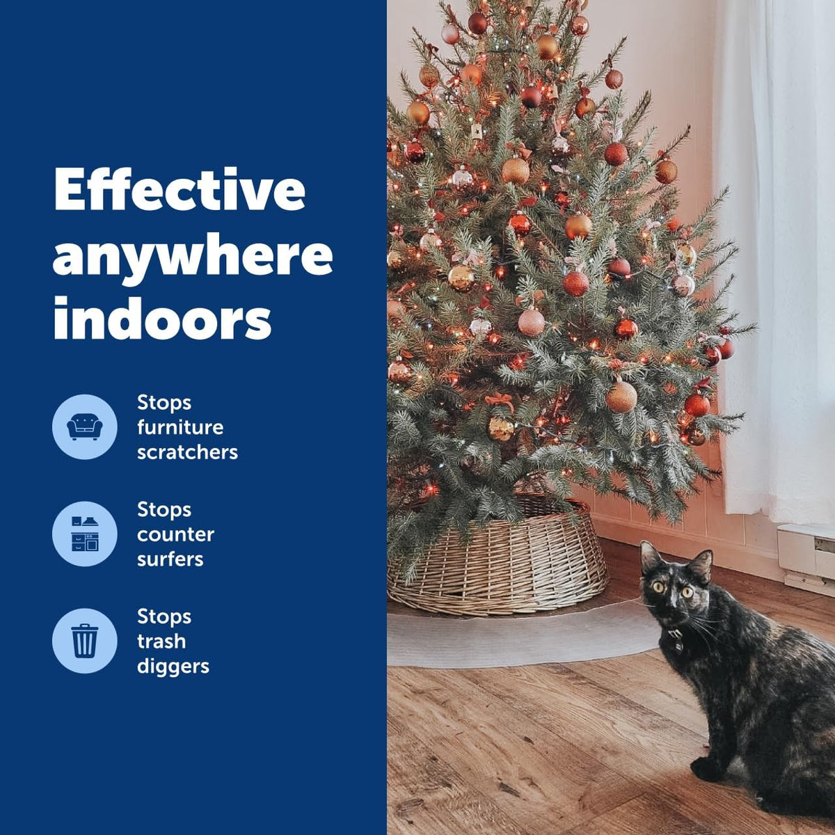 PetSafe ScatMat Indoor Pet Training Mats - Helps Prevent Furniture Climbing - Adjustable Correction Mat - Touch-Activated Design - LCD Pet Mat Controller - Battery Operated - Curved, 50" x 12"