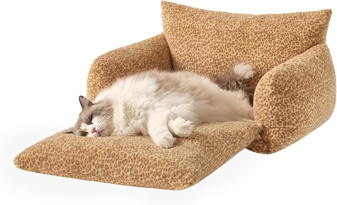 Hollypet Cat Bed Small Dog Orthopedic Couch Beds for Pets up to 20 lbs | Fluffy Multifunctional Double-Layer Warming Kitten Pet Couch Orthopedic Beds with Machine Washable Cover and Non-Slip Bottom
