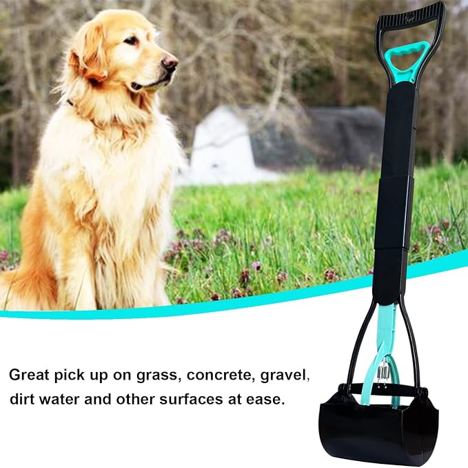 ienjoyed 2-Pack Pooper Scooper for Large Small Dogs Heavy Duty, 32" Long Handle Poop Scoop for Yard, Grass, Gravel, Dog Poop Grabber with High Strength Material