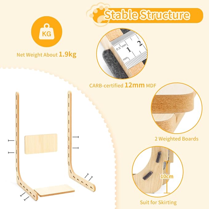 Cat Scratch Pad Felt Cat Scratcher for Indoor Cats Scratching Board Scratchers for Large Cat Scratch Furniture Protector with Ball Kitten Toys L Shape 26.8 Inch Grey