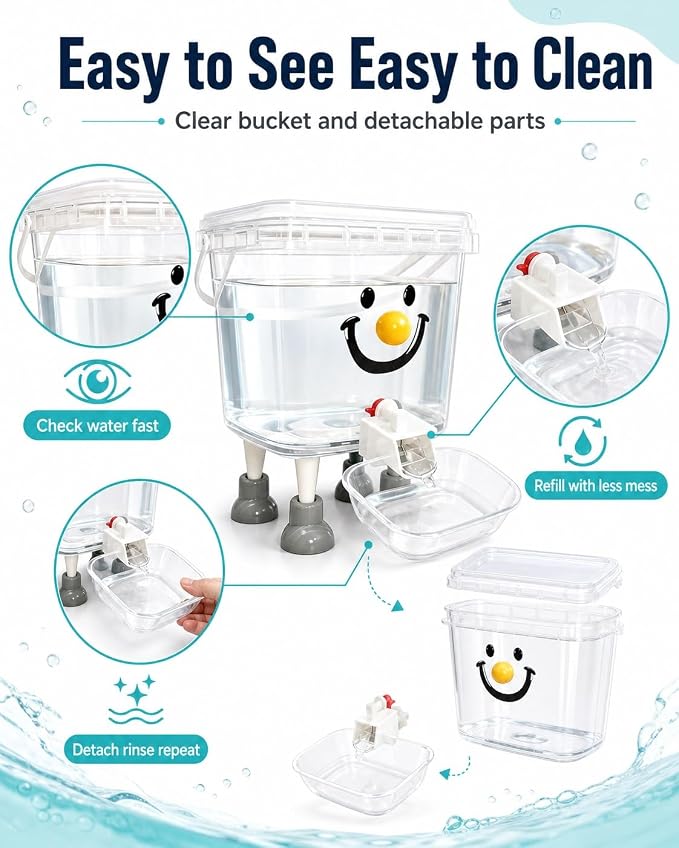 Pet Water Dispenser with Large Capacity Elevated Gravity Bowl for Dogs Cats | Clear plastic tank on sturdy raised stand feeds wide tray indoors outdoors daily hydration nopower cord refillable easy clean