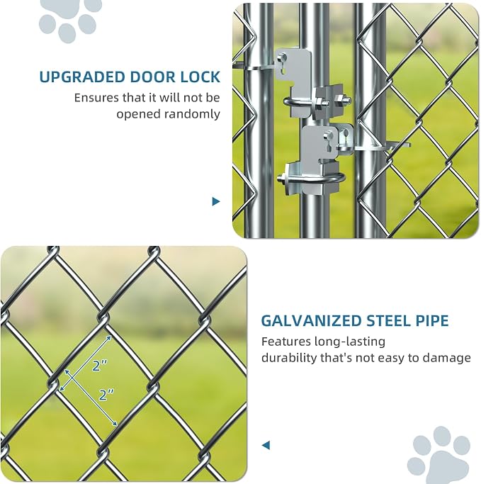 Rovibek 10X20FT Large Outside Dog Kennel, Heavy Duty Outside Dog Kennels Outdoor for Large Dogs with Secure Lock, Outdoor Dogs Enclosure for Yard with Thickened Roof