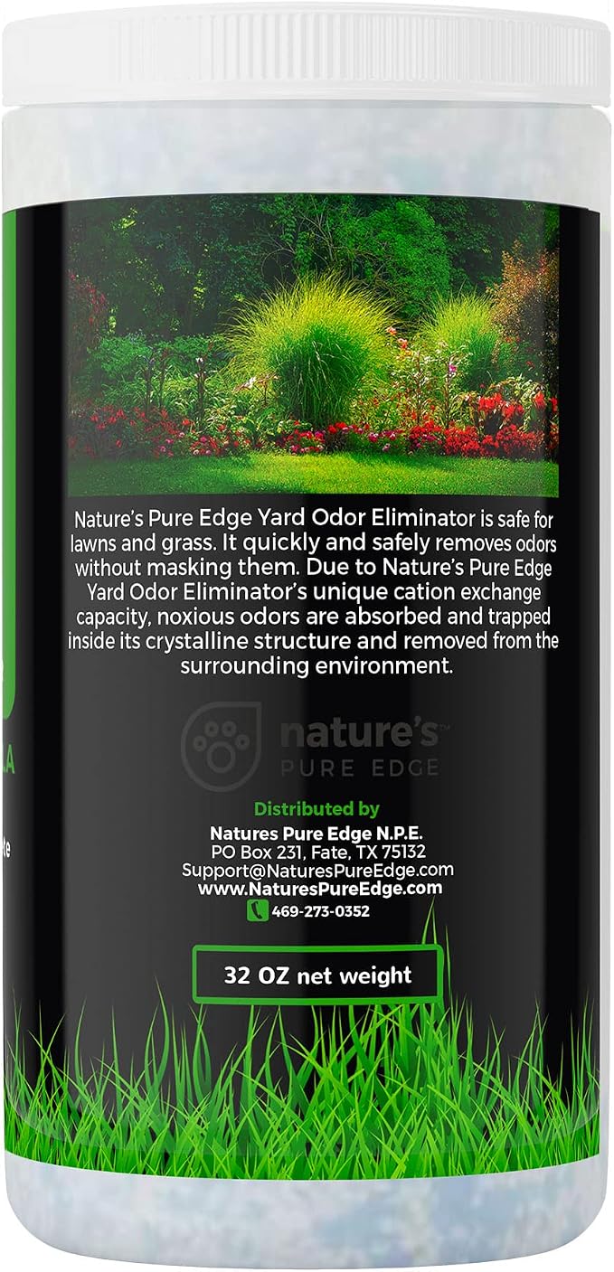 Nature's Pure Edge Yard Odor Eliminator. Perfect for Artificial Grass, Patio, Kennel, and Lawn. Instantly Removes Stool and Urine Odor. Long Lasting. Kid and Pet Safe.
