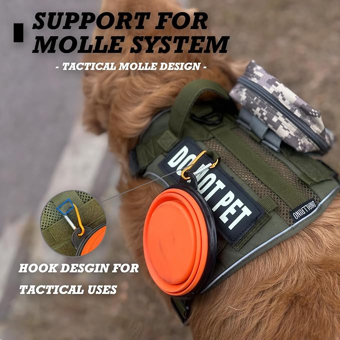 Tactical Dog Harness for Medium and Large Breeds, Air Dog Vest No Pull with Reflective Do Not Pet Patches, Breathable Dog Molle Vests for Training Walking Hunting Green