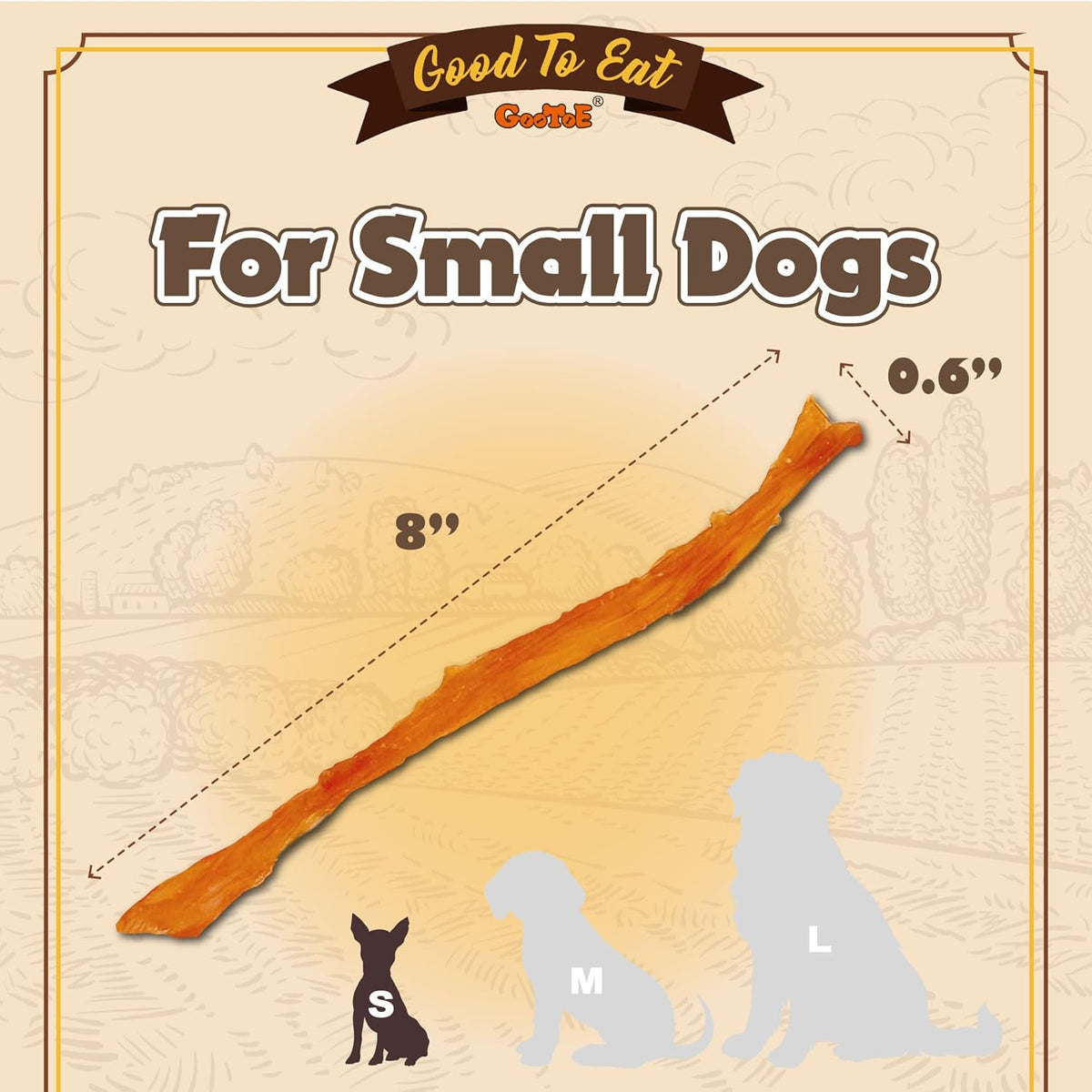 Gootoe Turkey Tendons for Dogs – All-Natural, Hypoallergenic Dog Treats, Rawhide Alternative, Long Lasting Puppy Chews, Healthy Dog Treats for Small Breeds, Strips, 16 oz Pack (1 lb)