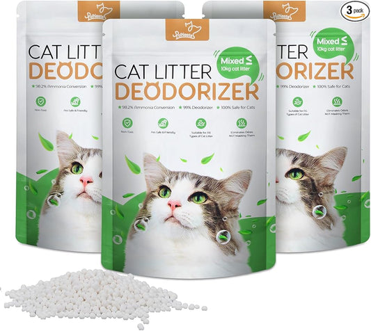Cat Litter Deodorizer, Pet Odor Eliminator, Cat Toilet Tray Smell Control Remover, Extends Litter Life, Suitable for All Litter Types, 15.9 oz (Pack of 3)