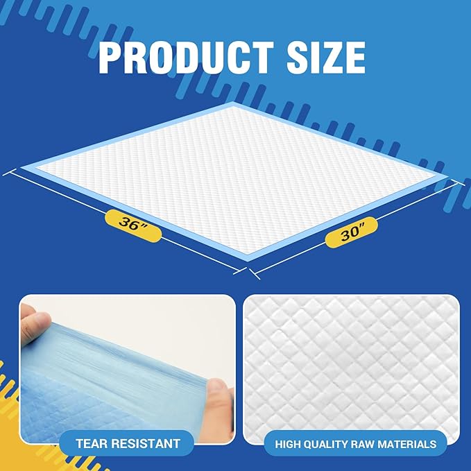 Dog Pee Pads Extra Large 30x36in 50 Counts, XXL Puppy Pads, Large Pee Pads for Dogs, Disposable Urine Dog Pads Doggie Pads, Thicken Pet Pads for Dogs Cats Rabbits