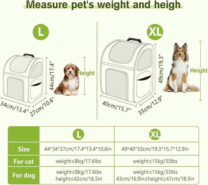 pecute Cat Backpack Breathable, Cat Carrier Backpack Expandable