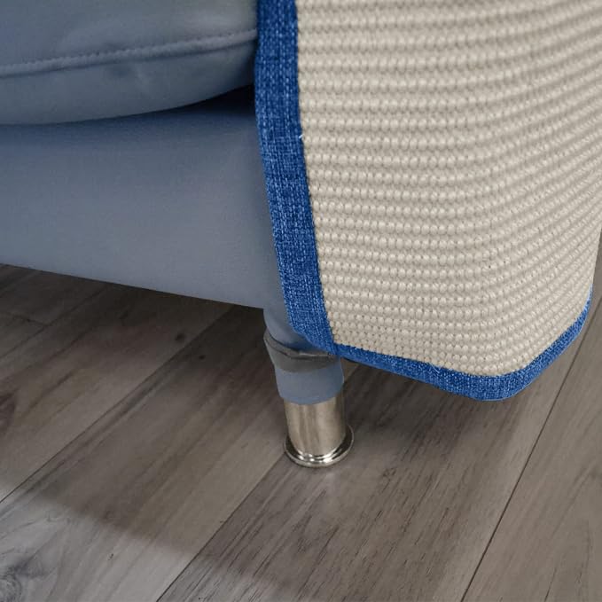 Cat Scratch Furniture Protector with Natural Sisal for Protecting Couch Sofa Chair Furniture,Couch Corner Protectors for Cats 23.6" W*19.7" H (Dark Blue, Left Hand)