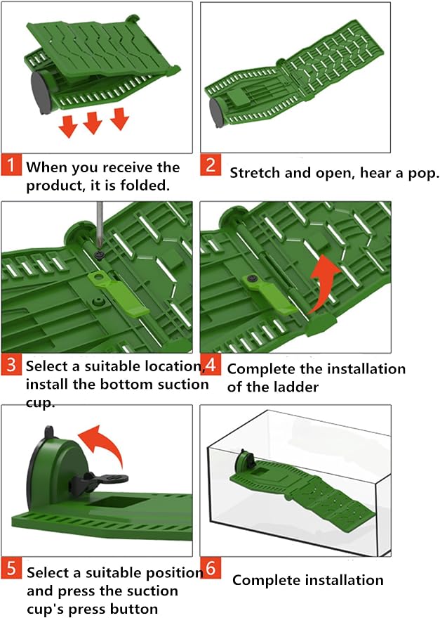 Large Turtle Basking Platform, Foldable Turtles Ramp, Turtle Resting Basking Dock Floating Décor, Plastic Tortoise Tank Climbing Ladder Terrace Hideouts for Frog Terrapin Reptiles