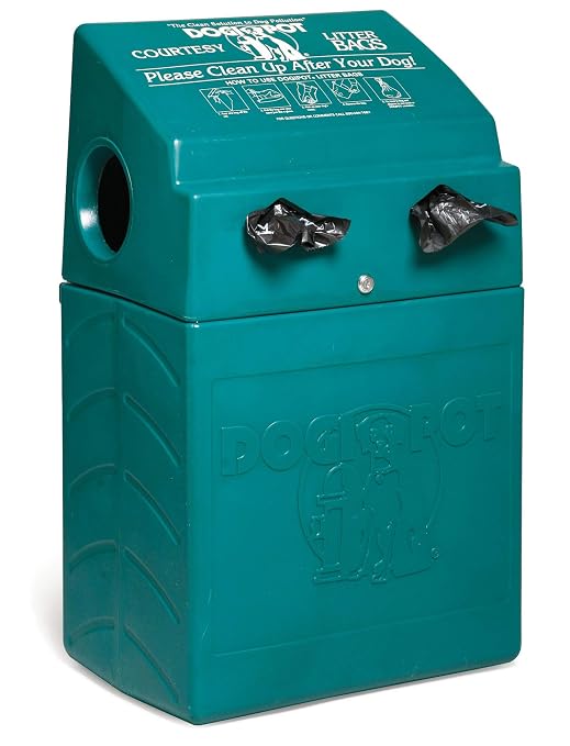 DOGIPOT 1005-2 DOGVALET Includes Litter Bag Rolls and Liner Trash Bags, Polyethylene, Forest Green