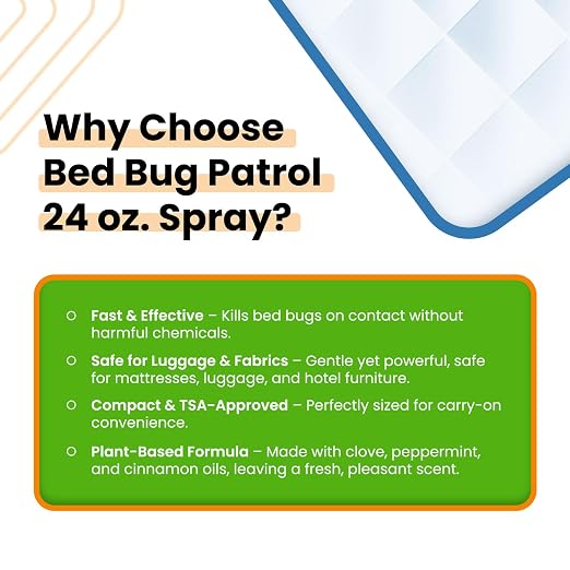 Bed Bug Patrol Bed Bug Spray & Killer – 24oz | Fast-Acting Treatment Kills Bed Bugs, Eggs & Larvae on Contact | Plant-Based Natural Formula | Safe for Home, Family & Pets
