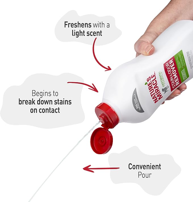 Nature's Miracle Stain and Odor Remover Dog 32 Ounces, Odor Control Formula, Pour (Pack of 2)