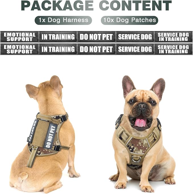 Tactical Dog Harness, No Pull Dog Harness for Medium Large Dogs with Handle & Molle, Military Service Dog Vest Harness in Training Pet Harness for Small Dogs