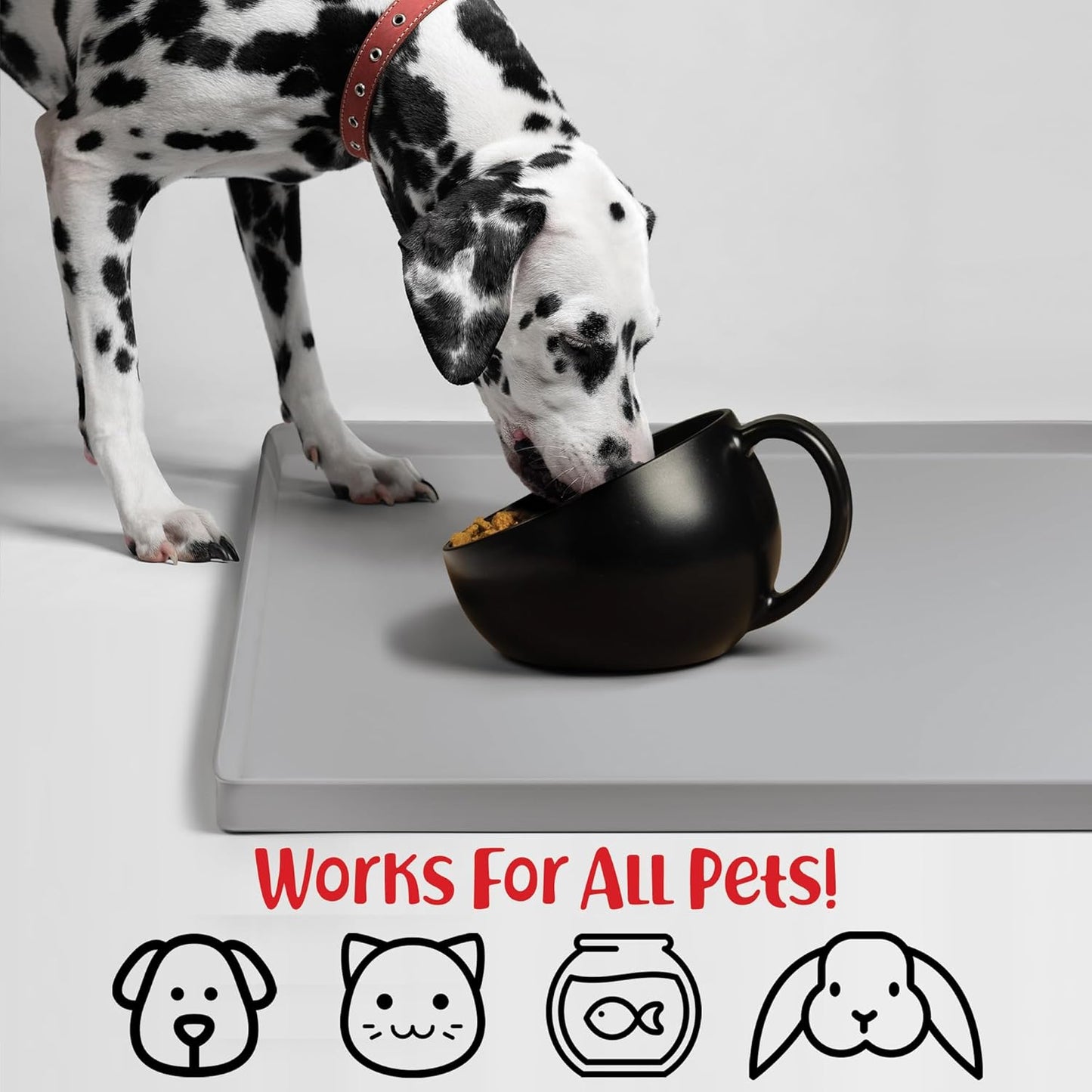 DogBuddy Dog Food Mat – Waterproof Dog Bowl Mat for Food and Water, Silicone Pet Feeding Mats for Floors, Non-Slip Placemat with High Edges for Dogs Bowls, Puppy Essentials (XXL: 32"x24", Mist)