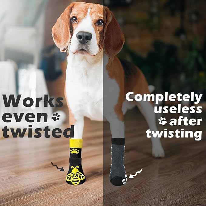 EXPAWLORER Anti Slip Dog Socks to Prevent Licking Paws, Dog Shoes for Hot Pavement, Dog Booties for Small Medium Large Senior Dogs, Traction Control Boots & Paw Protectors for Hardwood Floors