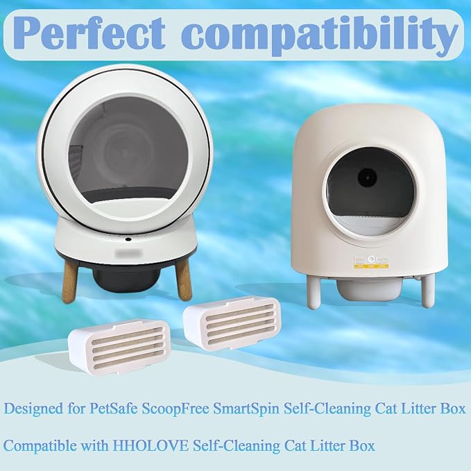 NewKe Deodorizer for PetSafe ScoopFree SmartSpin Self-Cleaning Litter Box | Odor Control Compatible with HHOLOVE Self-Cleaning Cat Litter Box, Cat Toilet Deodorizer, Keep Home Fresh(2 Pack)