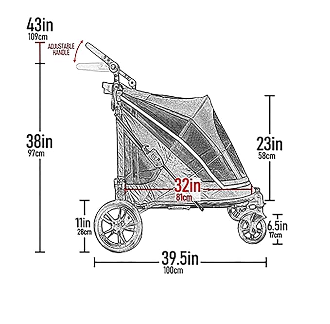Pet Gear No-Zip Expedition Pet Stroller, Dark Lilac | Dual Entry, Push Button Zipperless Entry, For Single or Multiple Dogs/Cats, Gel-Filled Tires
