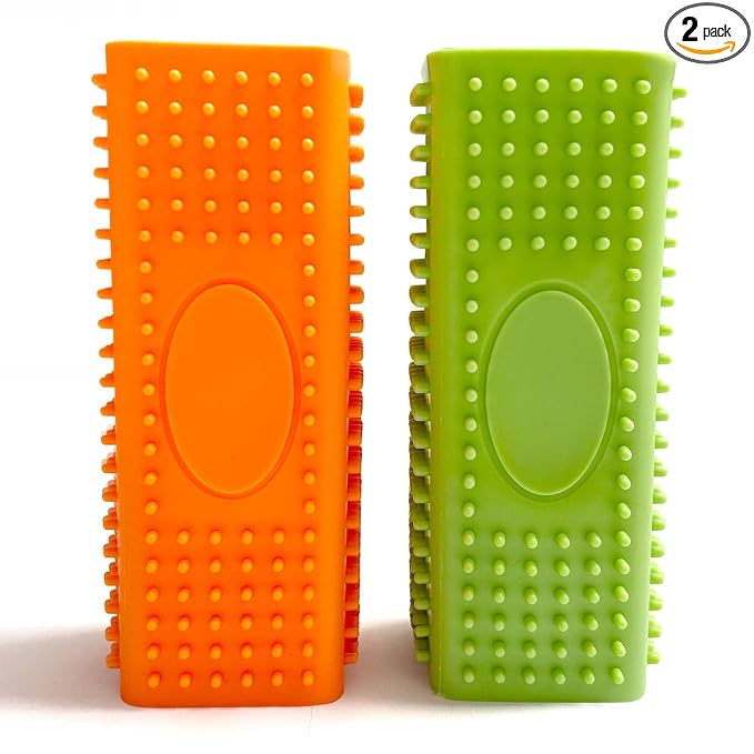 2pcs Pet Hair Remover, Dog Cat Block Roller Cleaner, Car Carpet Cleaner Brush for Small Animals, Pet Hair Removal Tool for Interior, Furniture, Sofa, Car Seat (Orange+Green)