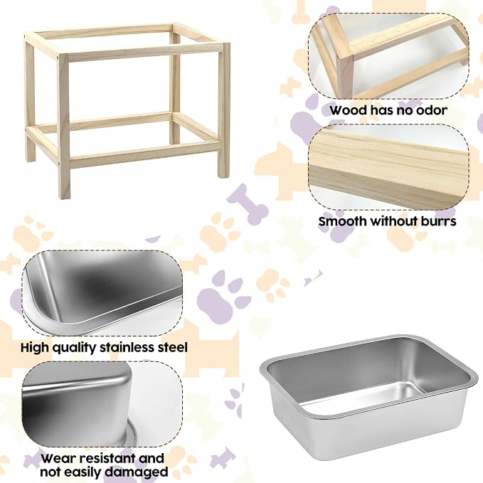 2 Gallons Elevated Dog Water Bowl, Raised Dog Feeding Station, Durable Stainless Steel Bowl with Stand for Large Breeds, Indoor/Outdoor Use, Neck & Joint Strain Relief