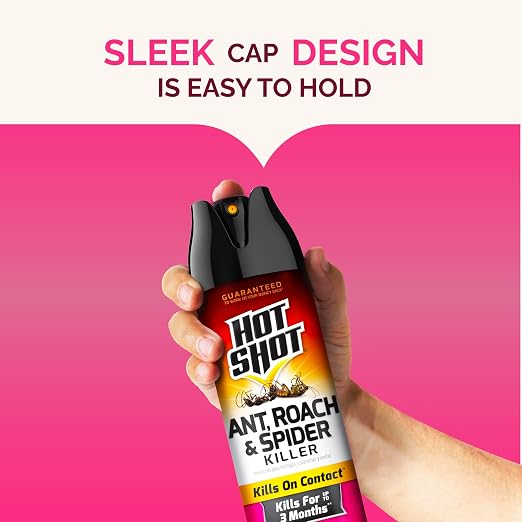 Hot Shot Ant, Roach and Spider Killer 17.5 Ounces, Aerosol Spray, Fresh Floral Scent, 6 Pack