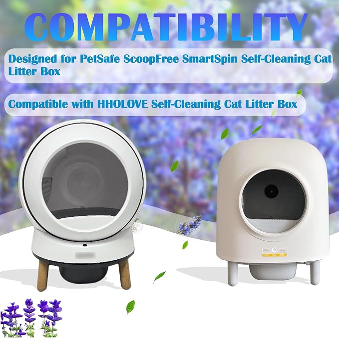 NewKe 6Pcs Deodorizer for PetSafe ScoopFree SmartSpin Automatic Litter Box | Odor Control Compatible with HHOLOVE Self-Cleaning Cat Litter Box, Air Freshener, Pet Gift