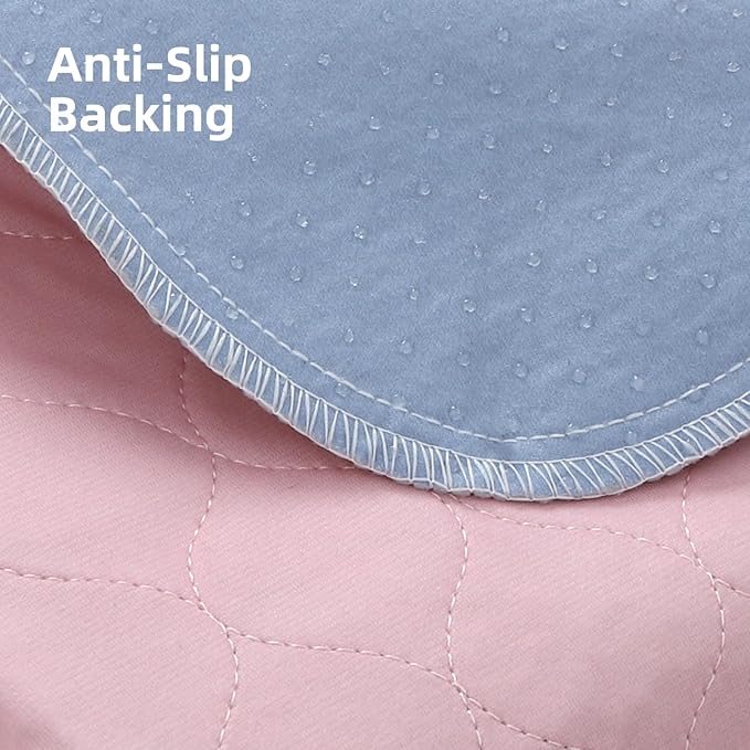 PUPTECK Washable Pee Pads for Dogs - Waterproof Reusable Puppy Potty Training Pads Whelping Mat - Fast Absorption Non-Slip Pet Food Feeding Mat (Pink, 36x41 Inch (Pack of 2))
