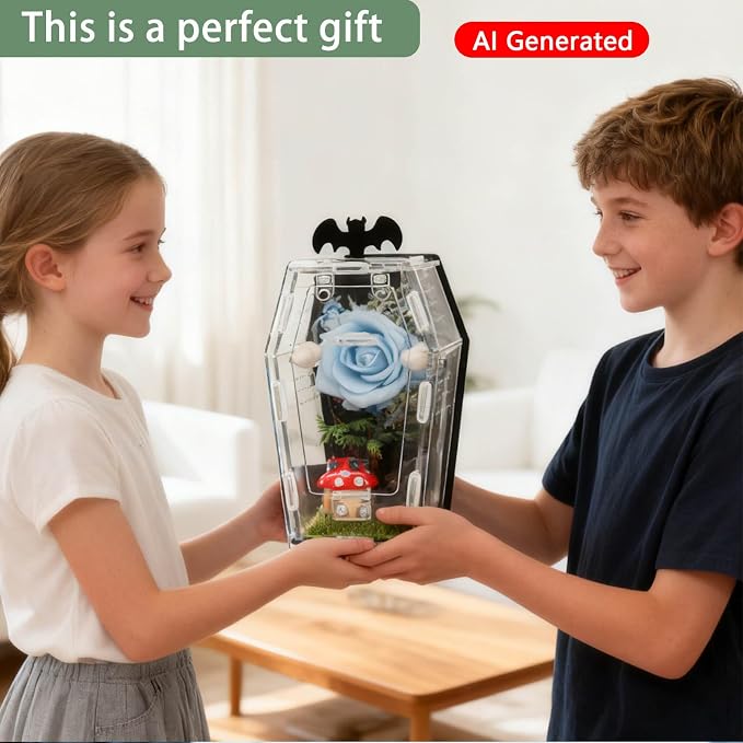 Acrylic Spider Enclosure Coffin House with Magnetic Lock | Coffin-Shaped House, Magnetic Lock & Feeding Port, No Tools Assembly, Jumping Spider Habitat, Easy Clean