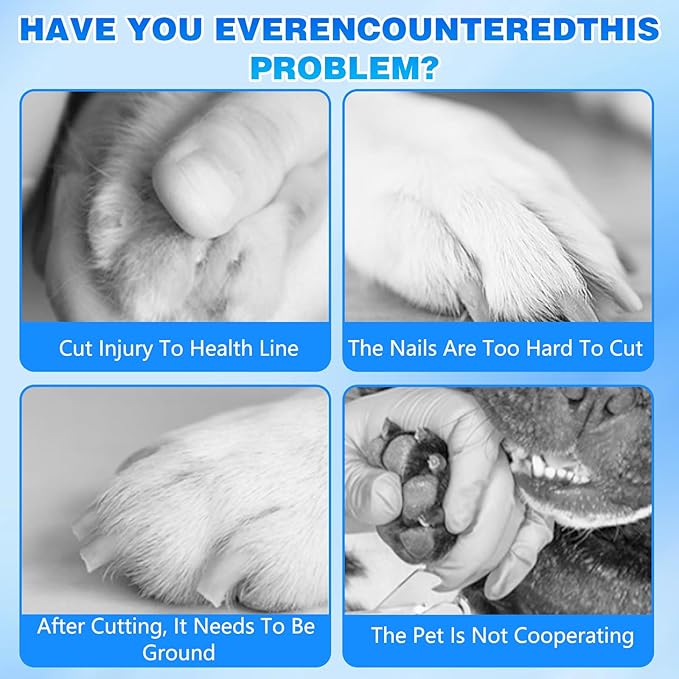 Cat Nail,2-Speed Electric Pet Nail Grinder, Safe Cut Cat Nail Trimmer Rechargeable Dog Nail Clippers with Light, Cat Nail Claw Clippers,Low-Vibration Ultra-Quiet for All Cats ＆Dogs (White)