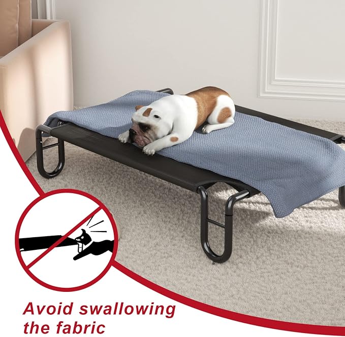 FAYDUDU Elevated Dog Bed Portable Raised Dog Beds with Washable Mesh Cooling Breathable Elevated Pet Bed Large for Indoor and Outdoor Use