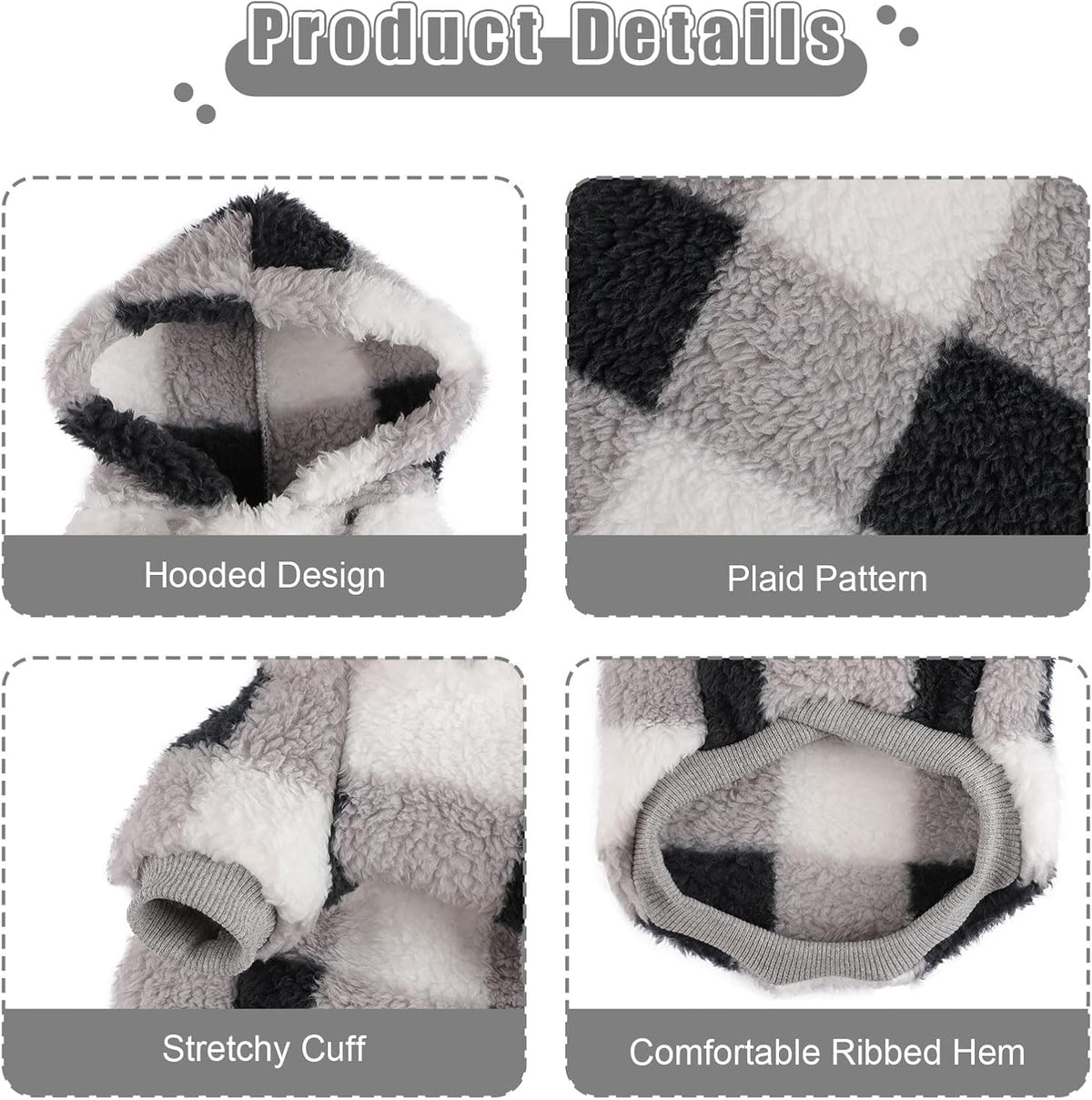 Medium Dog Sweater for Small Dogs Hoodies,Winter Clothes Boy Girl Male Female,Warm XXS Fleece Hoodies Pet Coat Apparel Outfit(Medium, Black)