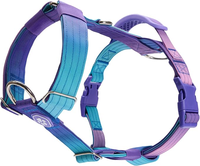 Spark Paws Comfort Control No Pull Dog Harness - Heavy Duty Front Clip | Safety Tested for Strong Breeds, w/ Metal Buckle & Top Handle – Padded Y-Straps Redirect Pulling. Solo or Matching Leash Set