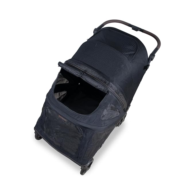 WonderFold Hudson Pet Stroller for Large Pets - Super FLATFOLD: Even the Wheels Fold in - Black, Large